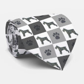 Schnauzer-hond Silhouette Zwart Wit Grijs Stropdas (Opgerold)