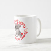 Schnauzer hond, slordige kussen koffiemok (Voorkant rechts)