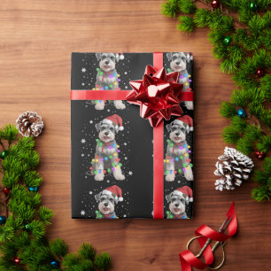 Schnauzer Honden Boom Kerstmis Kersthuisdier Dier  Cadeaupapier