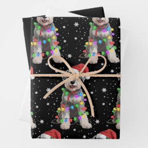 Schnauzer Honden Boom Kerstmis Kersthuisdier Dier Inpakpapier Vel