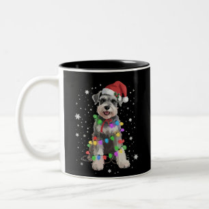 Schnauzer Honden Boom Kerstmis Kerstmis Huisdier D Tweekleurige Koffiemok