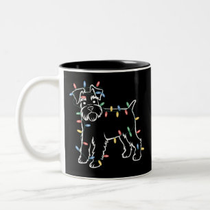 Schnauzer Honden Boom Kerstmis Kerstmis Huisdier D Tweekleurige Koffiemok