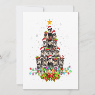 Schnauzer Honden Boom Kersttrui Xmas Huisdier Feestdagenkaart