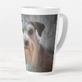 Schnauzer hondengezicht latte mok (Rechterhoek)