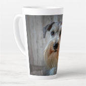 Schnauzer hondengezicht latte mok (Linkerhoek)