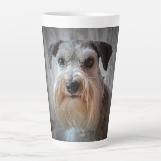 Schnauzer hondengezicht latte mok (Voorkant)