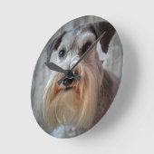 Schnauzer Hondengezicht Ronde Klok (Hoek)