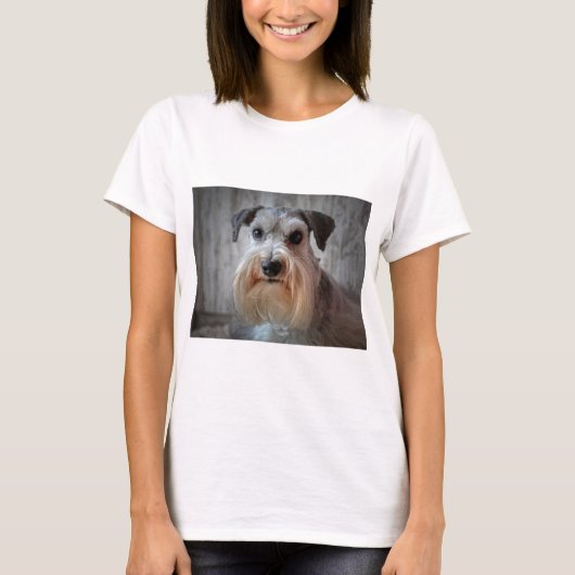 Schnauzer Hondengezicht T-shirt (Voorkant)