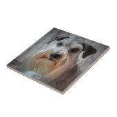 Schnauzer Hondengezicht Tegeltje (Zijkant)