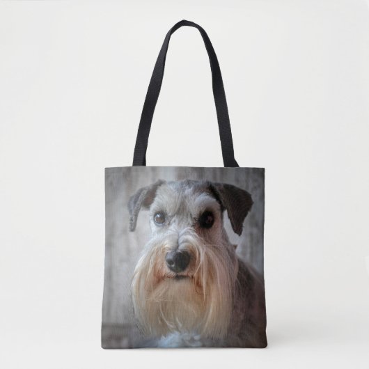 Schnauzer hondengezicht tote bag (Voorkant)