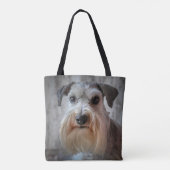 Schnauzer hondengezicht tote bag (Achterkant)