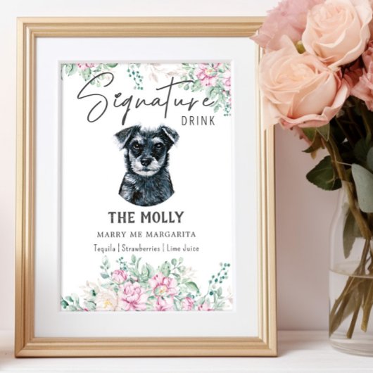 Schnauzer Hondenhandtekening Drink Teken Poster