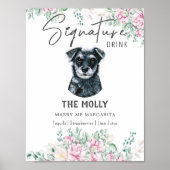 Schnauzer Hondenhandtekening Drink Teken Poster (Voorkant)