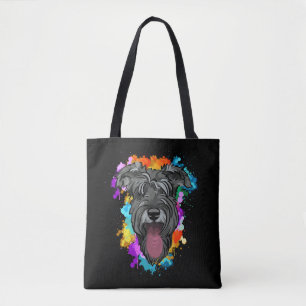 Schnauzer Hondenliefhebber Colorful Puppy Tote Bag