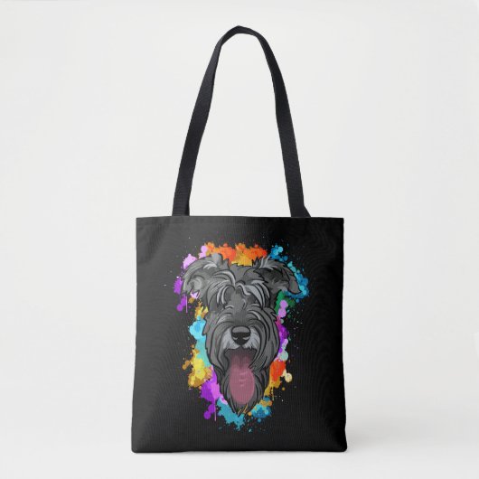 Schnauzer Hondenliefhebber Colorful Puppy Tote Bag (Voorkant)