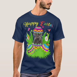Schnauzer Hondenliefhebber Floral Easter Egg Funny T-shirt