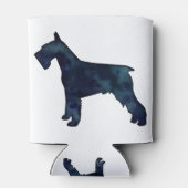 Schnauzer Hondenras Black Waterverf Silhouette Blikjeskoeler (Achterkant)