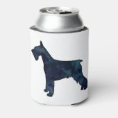 Schnauzer Hondenras Black Waterverf Silhouette Blikjeskoeler (Blikje Achterkant)