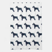 Schnauzer Hondenras Black Waterverf Silhouette Theedoek (Verticaal)