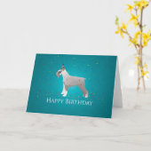 Schnauzer Hondenras Happy Birthday Card Kaart (Gele Bloem)
