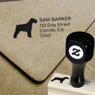 Schnauzer Hondenras Silhouette Return Address Rubberstempel