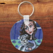 Schnauzer hugs-dame sleutelhanger (Voorkant)