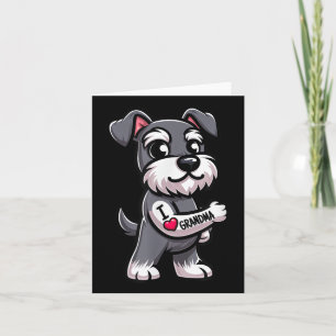 Schnauzer I Love Grandma Funny Dog Tattoo Kaart
