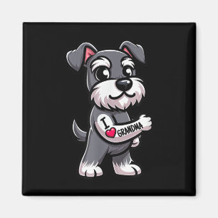 Schnauzer I Love Grandma Funny Dog Tattoo Magneet