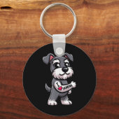 Schnauzer Ik hou van oma Funny Dog Tattoo Sleutelhanger (Voorkant)