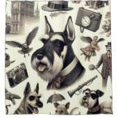  Schnauzer Illustratie Douchegordijn (Voorkant)
