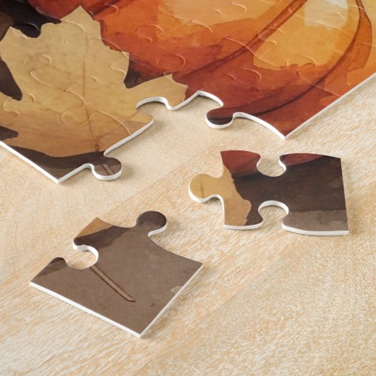 Schnauzer in de herfst verlaat de Thanksgiving Legpuzzel (Zijkant)