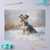 Schnauzer in de winter Sneeuw Decoupage Tissuepapier (Craft)