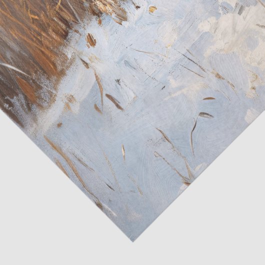 Schnauzer in de winter Sneeuw Decoupage Tissuepapier (Detail)