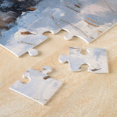 Schnauzer in de wintersneeuw legpuzzel (Zijkant)