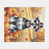 Schnauzer in herfstbladeren dankbaarheids kunst fleece deken (Voorkant (Horizontaal))
