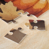 Schnauzer in herfstbladeren dankbaarheids kunst legpuzzel (Zijkant)