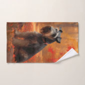 Schnauzer in Herfstbladeren Herfst Inspire Bad Handdoek (Handdoek)