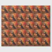 Schnauzer in Herfstbladeren Herfst Inspire Cadeaupapier (Vlak)