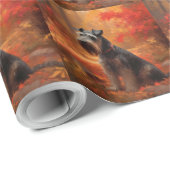 Schnauzer in Herfstbladeren Herfst Inspire Cadeaupapier (Rol Hoek)