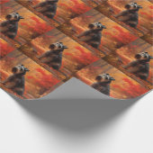 Schnauzer in Herfstbladeren Herfst Inspire Cadeaupapier (Hoek)