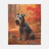Schnauzer in Herfstbladeren Herfst Inspire Fleece Deken (Voorkant)