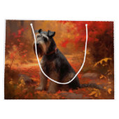 Schnauzer in Herfstbladeren Herfst Inspire Groot Cadeauzakje (Achterkant)