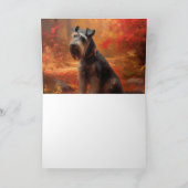 Schnauzer in Herfstbladeren Herfst Inspire Kaart (Binnen)