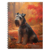Schnauzer in Herfstbladeren Herfst Inspire Notitieboek (Voorkant)