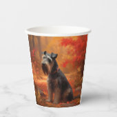 Schnauzer in Herfstbladeren Herfst Inspire Papieren Bekers (Voorkant)
