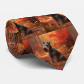 Schnauzer in Herfstbladeren Herfst Inspire Stropdas (Opgerold)