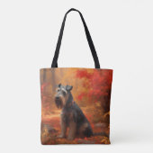 Schnauzer in herfstbladeren val inspireert tote bag (Achterkant)