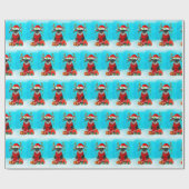 Schnauzer in sneeuw met kerstcadeautjes cadeaupapier (Vlak)