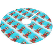 Schnauzer in sneeuw met kerstcadeautjes kerstboom rok (Gekanteld)