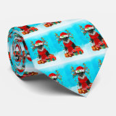 Schnauzer in sneeuw met kerstcadeautjes stropdas (Opgerold)